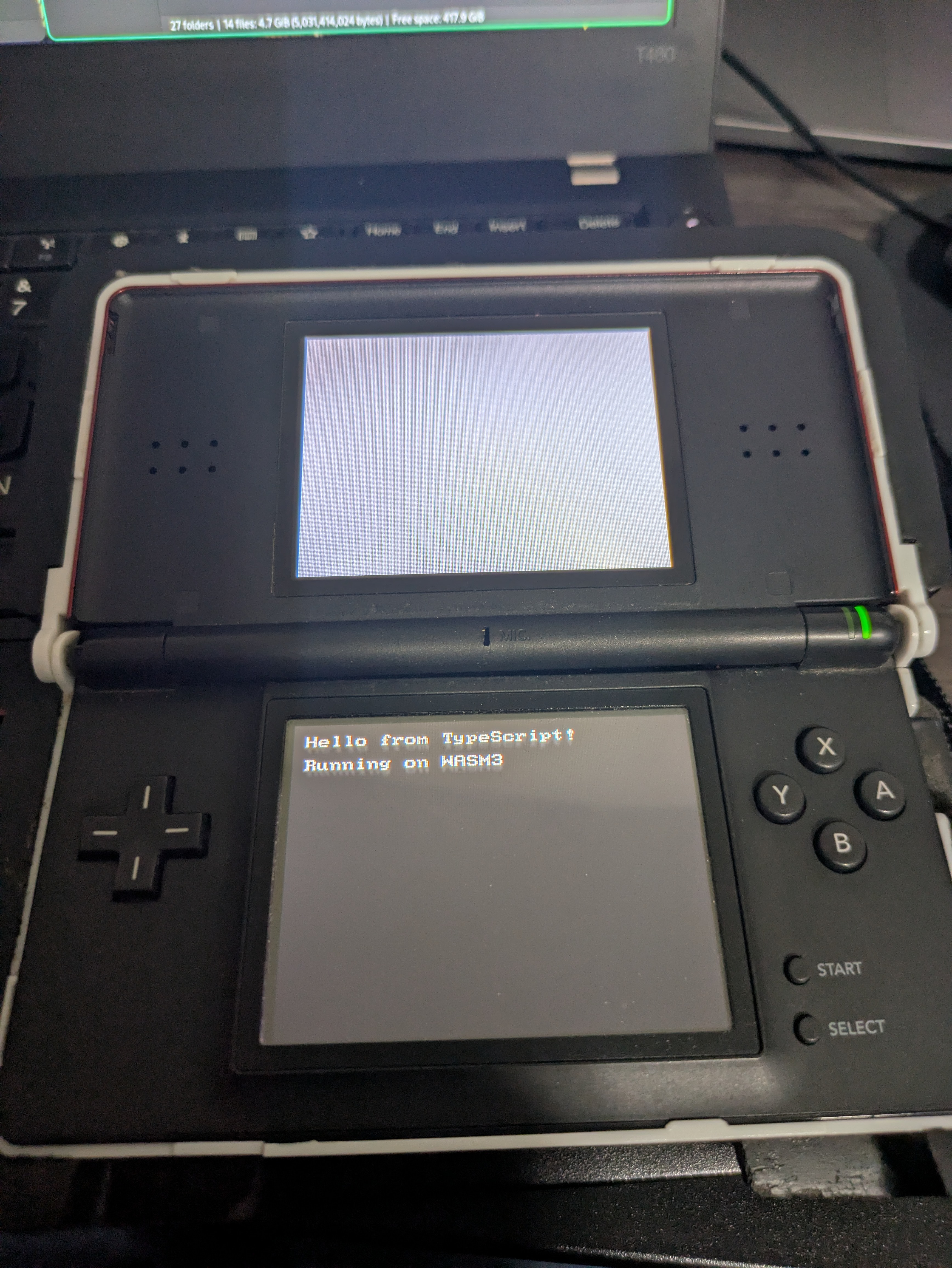 First WASM function on Nintendo DS! Photo taken Feb. 28th, 2025